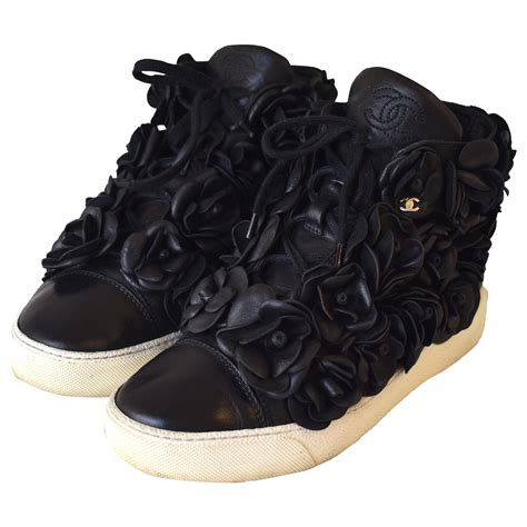 chanel black camellia|chanel camellia flower shoes.